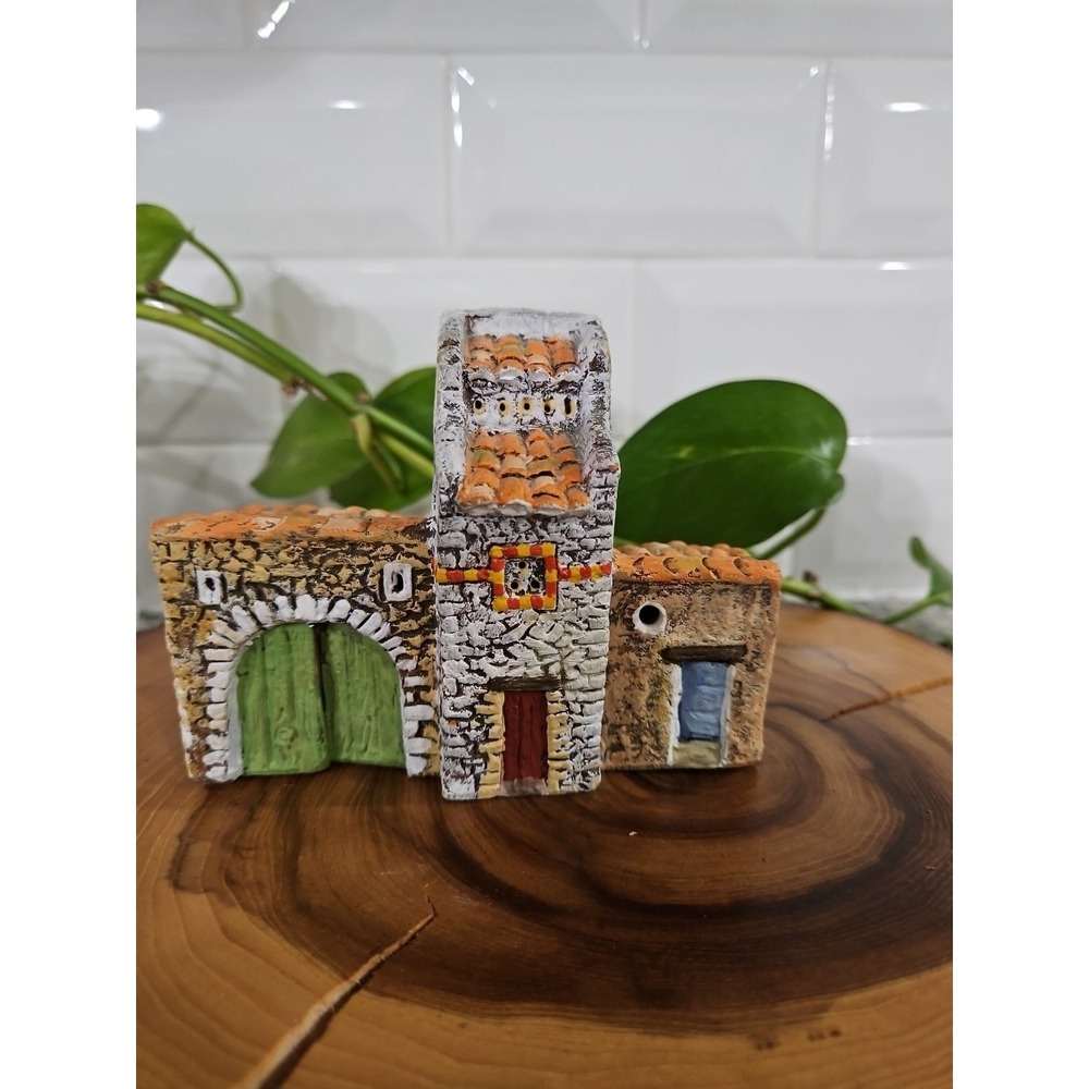 MINIATURE DOMINIQUE SIGNED PROVENCE ITALY ARCADE BUILDING FARM ART BA(‎ CLAY )
